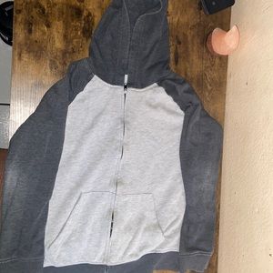 Black and grey child hoodie with zipper